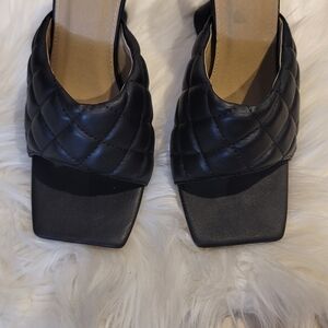 Elegant Black Quilted Women's Heels